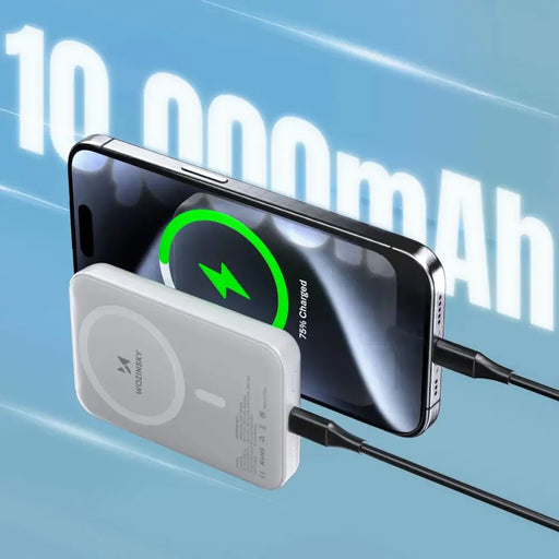 Wozinsky WRW349YWS 10,000 mAh Magnetic Power Bank - White - Powerbanks<<<HurtelXML