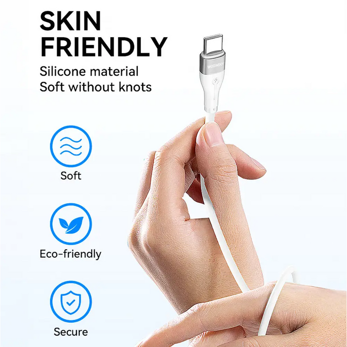 Wozinsky WSTCC2 USB-C / USB-C PD 65W cable 2 m - white - Cell phone cables<<<HurtelXML