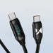 Wozinsky WUCCC1 USB-C - USB-C PD 100W 480Mb/s cable 1m with display - black - Cell phone cables<<<HurtelXML