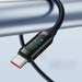 Wozinsky WUCCC1 USB-C - USB-C PD 100W 480Mb/s cable 1m with display - black - Cell phone cables<<<HurtelXML