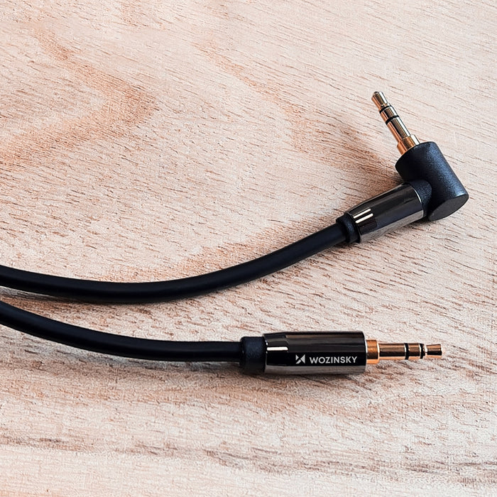 Wozinsky AUX Cable Angled (Male-Male) Mini Jack Cable 1.5m Black