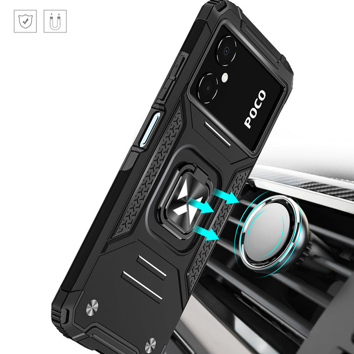 Wozinsky Ring Armor case for Samsung Galaxy A03 armored cover magnetic holder ring black
