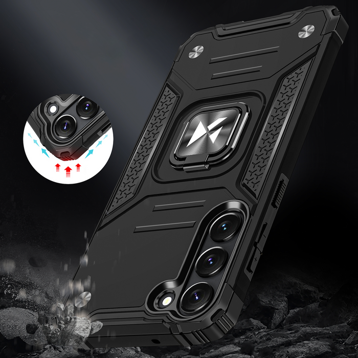 Wozinsky Ring Armor case for Samsung Galaxy S23 armored cover magnetic holder ring black