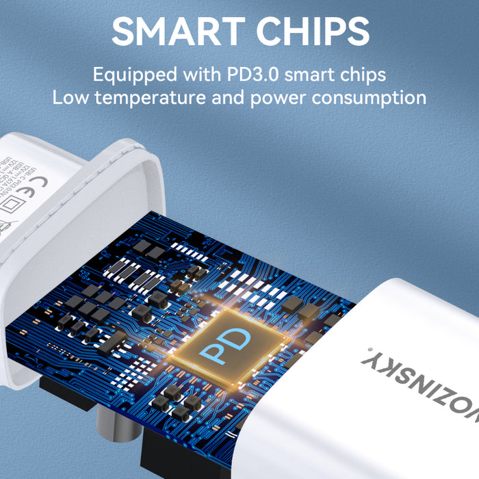 Wozinsky WGWCW USB-A USB-C 20W wall charger - white