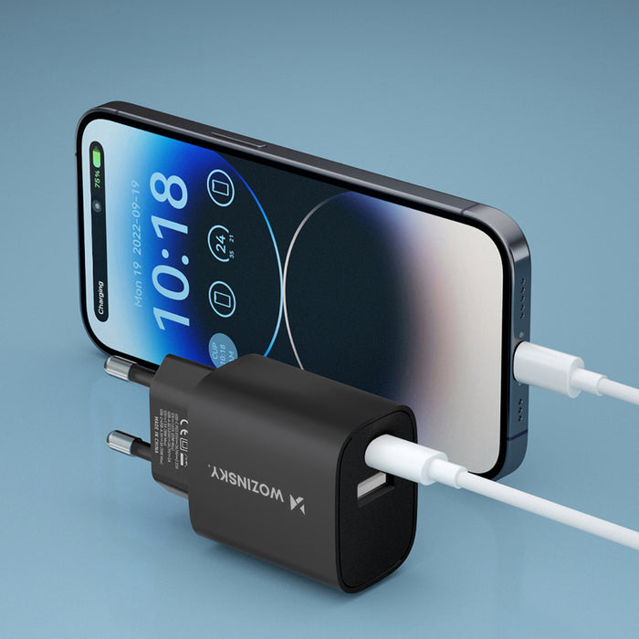 Wozinsky WGWCB USB-A USB-C 20W wall charger - black