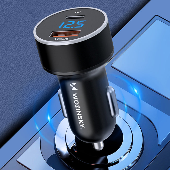 Wozinsky WDCCAC USB-C USB-A 36W car charger - black