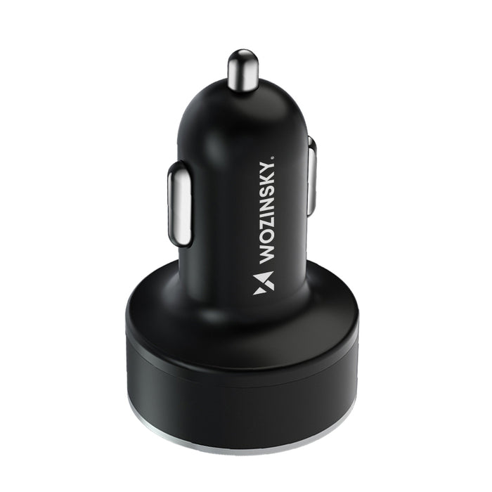 Wozinsky WDCCB Car Charger with Display 50W 2xUSB-C / 2xUSB-A - Black
