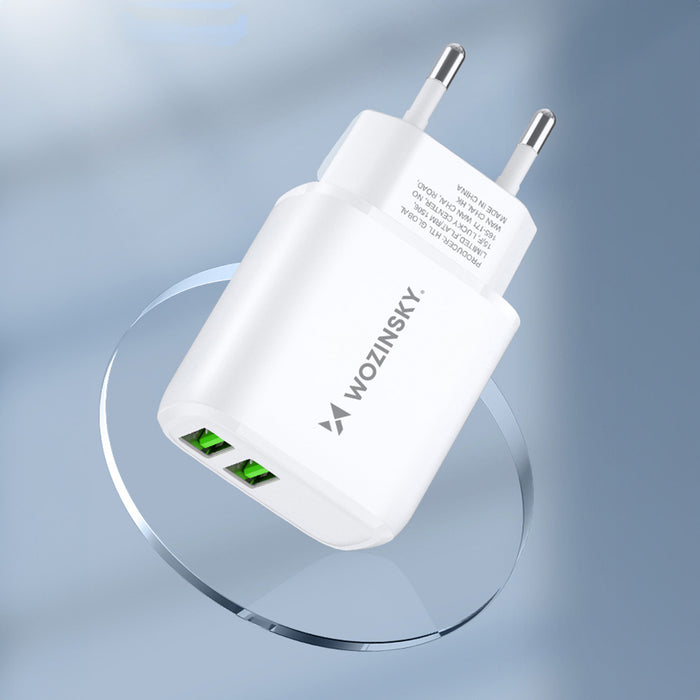Wozinsky CUWCW 2.4A 2 x USB-A wall charger - white