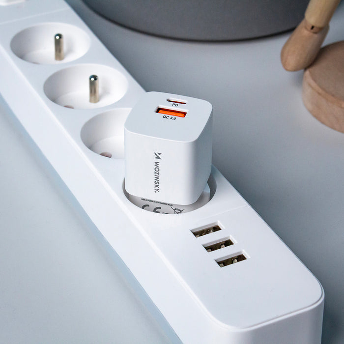 Wozinsky CMWCW 20W USB-C / USB-A wall charger - white