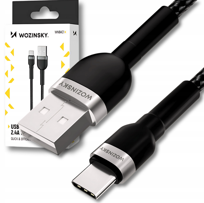 Wozinsky WNBAC2 USB-A / USB-C 2.4A cable 2 m - black