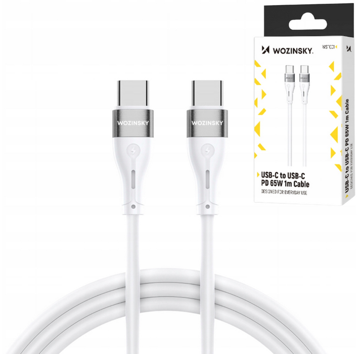 Wozinsky WSTCC1 USB-C / USB-C PD 65W cable 1 m long - white