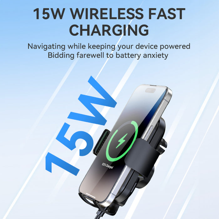 Wozinsky WUMID Car Dashboard Phone Holder with 15W Inductive Charger - Black