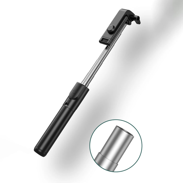 Selfie stick WHS1Y telescopic tripod 1m with phone holder - black