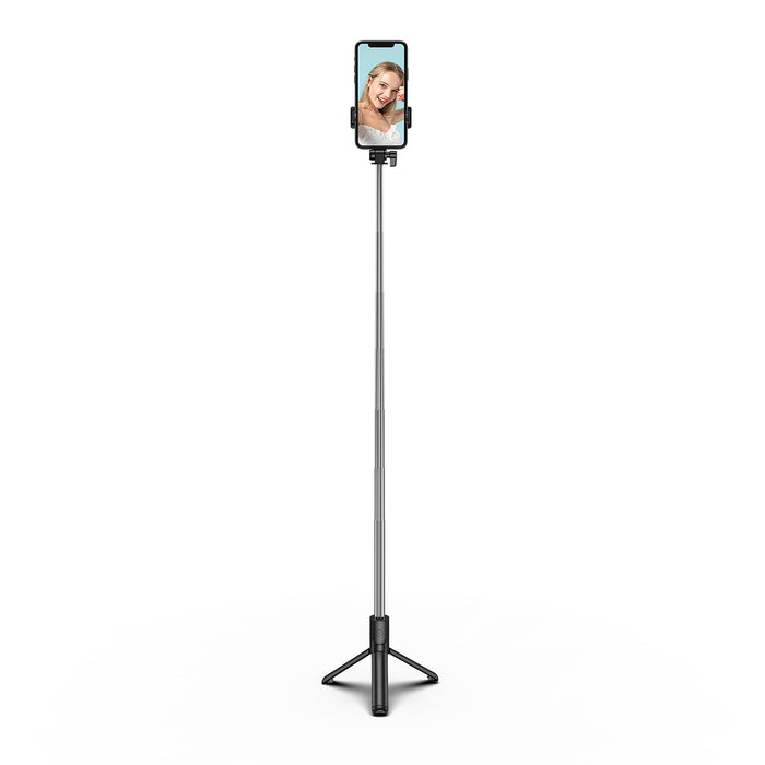 Selfie stick WHS1Y telescopic tripod 1m with phone holder - black
