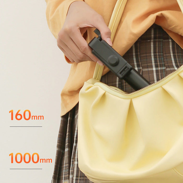 Selfie stick WHS1Y telescopic tripod 1m with phone holder - black