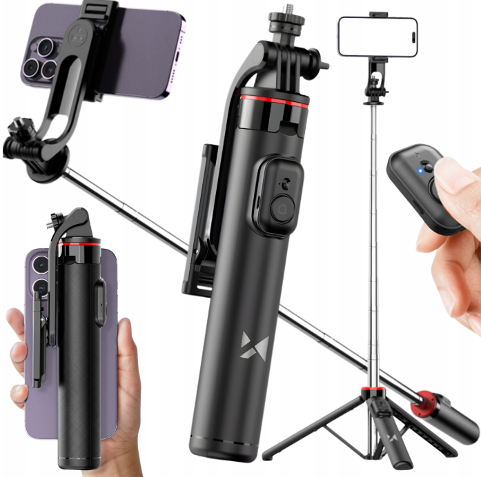 Wozinsky Selfie stick WC1Y3S telescopic tripod 1.3m with phone holder - black