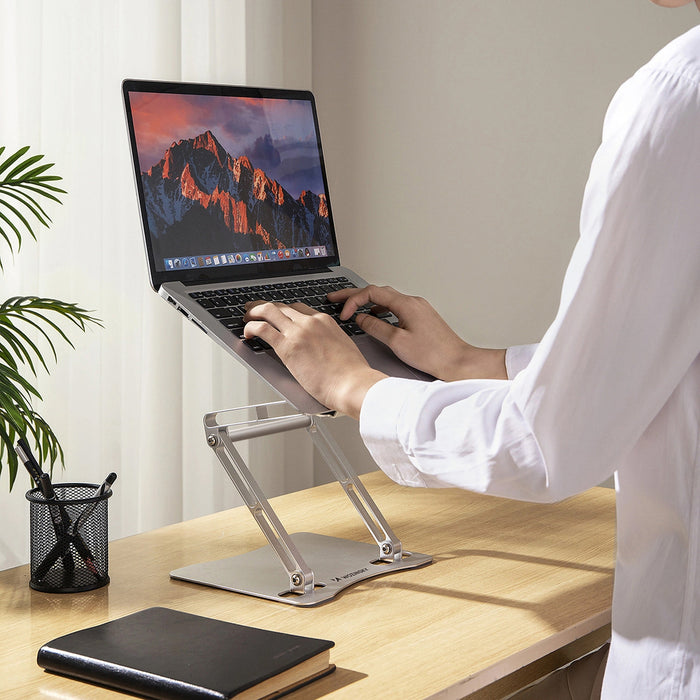 Wozinsky WRS-CPY75DSS Aluminum Laptop and Tablet Stand + Free Smartphone Stand - Silver