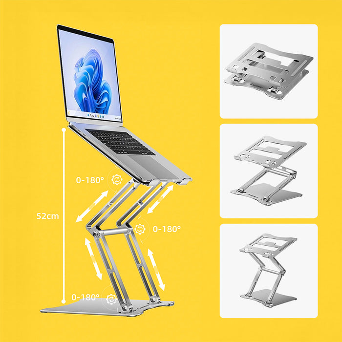 Wozinsky WRS-CPY75DSS Aluminum Laptop and Tablet Stand + Free Smartphone Stand - Silver