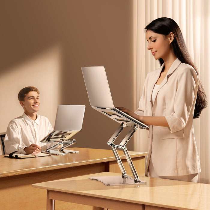 Wozinsky WRS-CPY75DSS Aluminum Laptop and Tablet Stand + Free Smartphone Stand - Silver