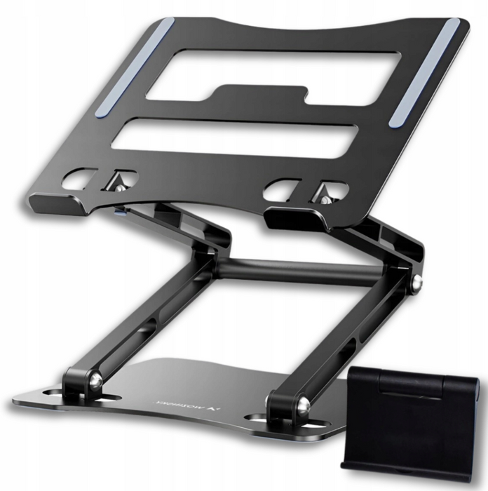 Wozinsky WRS-CPY75DSB Aluminum Laptop and Tablet Stand + Free Smartphone Stand - Black