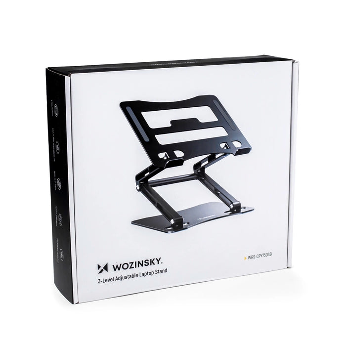 Wozinsky WRS-CPY75DSB Aluminum Laptop and Tablet Stand + Free Smartphone Stand - Black