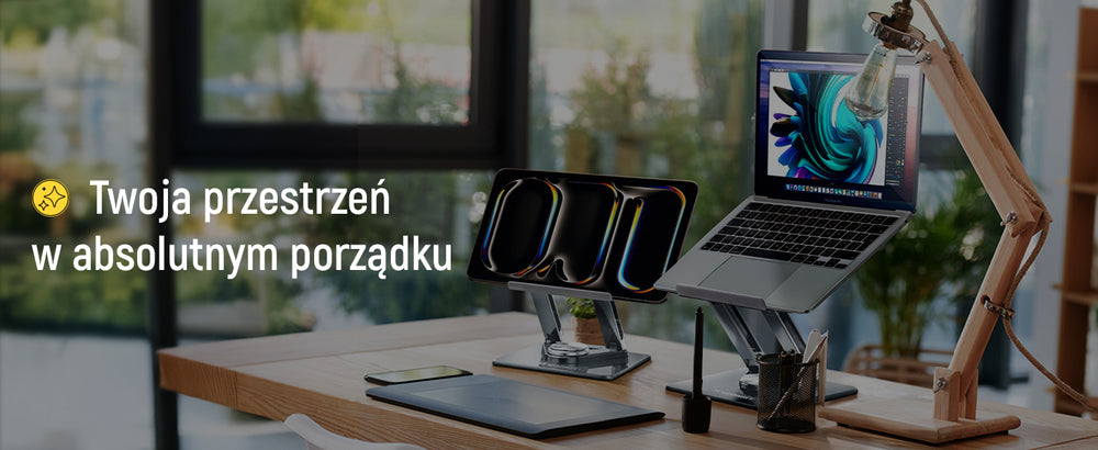Wozinsky WRS-CPY84SS Aluminum Laptop and Tablet Stand + Free Smartphone Stand - Silver