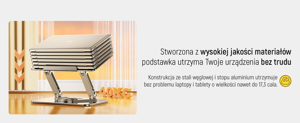 Wozinsky WRS-CPY84SS Aluminum Laptop and Tablet Stand + Free Smartphone Stand - Silver