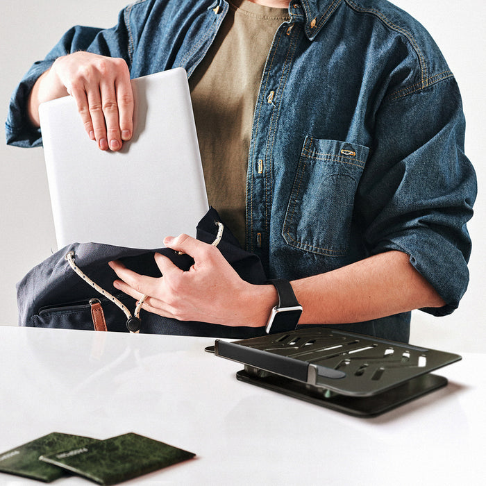 Wozinsky WRS-CPY84SB 360 Aluminum Laptop and Tablet Stand + Free Smartphone Stand - Black