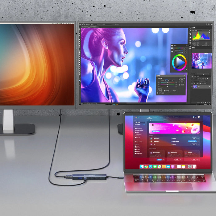 USB-C 6 in 1 Hub Wozinsky WHBC10Y4S Multifunctional, Aluminum, with 25 cm Cable - Gray