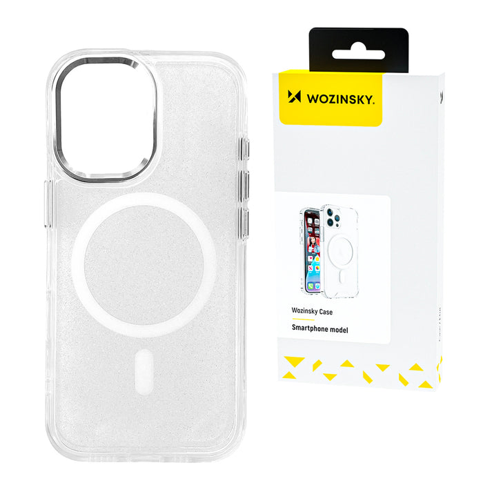 Wozinsky Glitter Case with Mag Safe for Samsung Galaxy S25 Ultra - Clear with Glitter