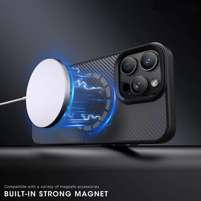 Wozinsky Carbon Fiber Case with MagSafe for Samsung Galaxy S25 - Black