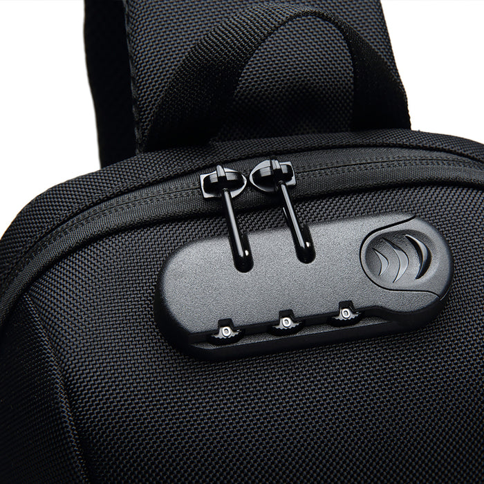 Wozinsky Premium Single Shoulder Anti-Theft City Backpack with Organizer and USB - Black