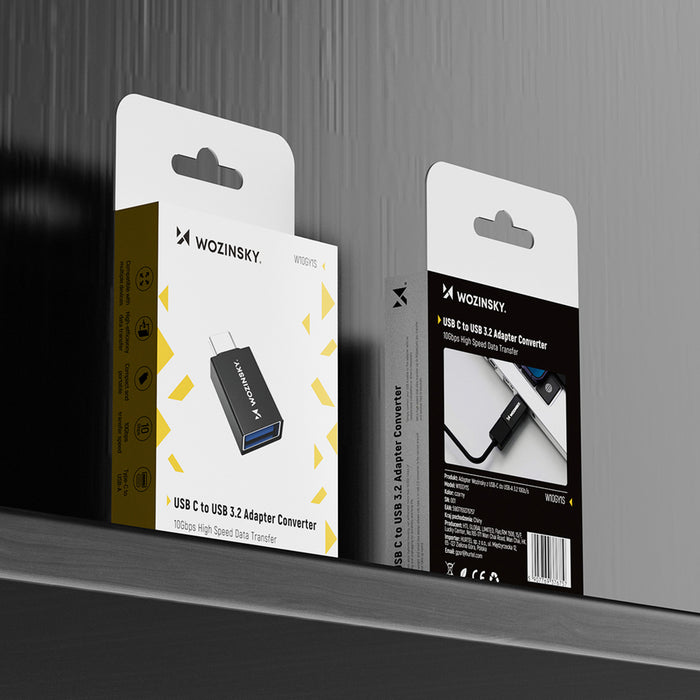 Wozinsky W10GY1S USB-C - USB-A 3.2 10Gb/s Adapter - Black