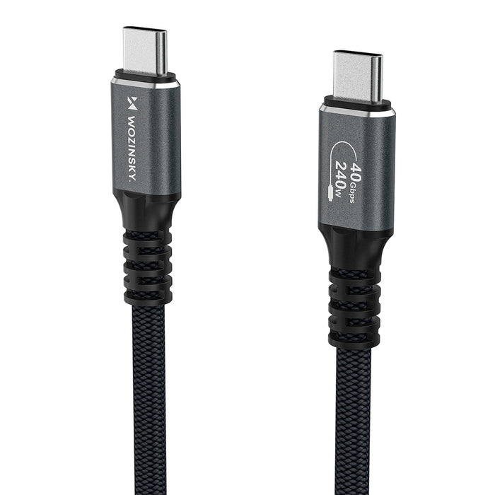 Wozinsky WPS-UY42S USB-C USB4 Cable 40Gb/s 240W 2m 4K - Black