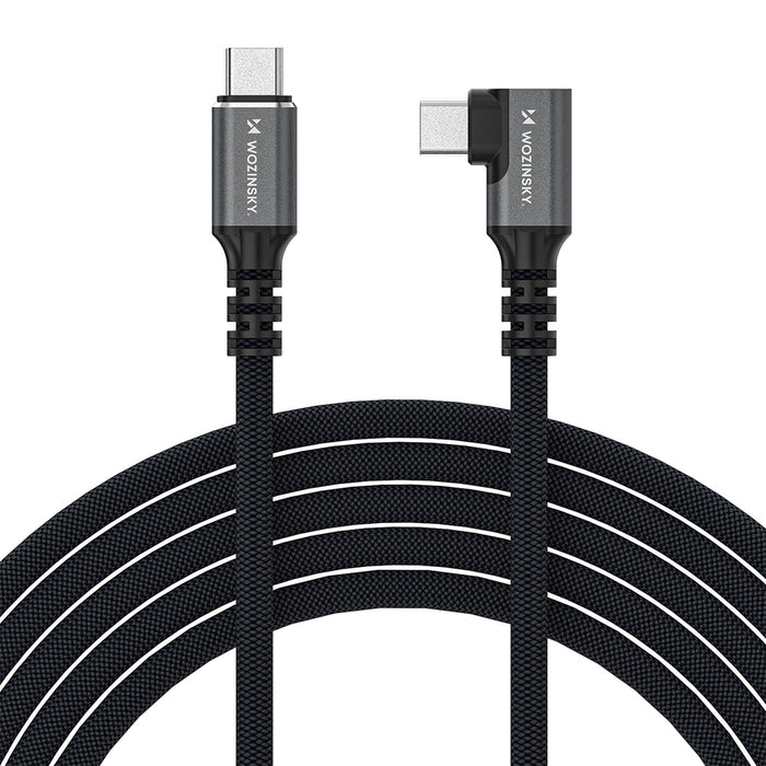 Wozinsky WPS2-UY41S USB-C USB4 40Gb/s 240W 2m Angled Cable - Black
