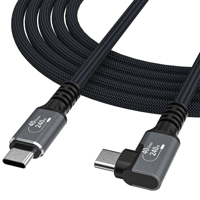 Wozinsky WPS2-UY41S USB-C Thunderbolt 4 240W Angled Cable 2m - Black
