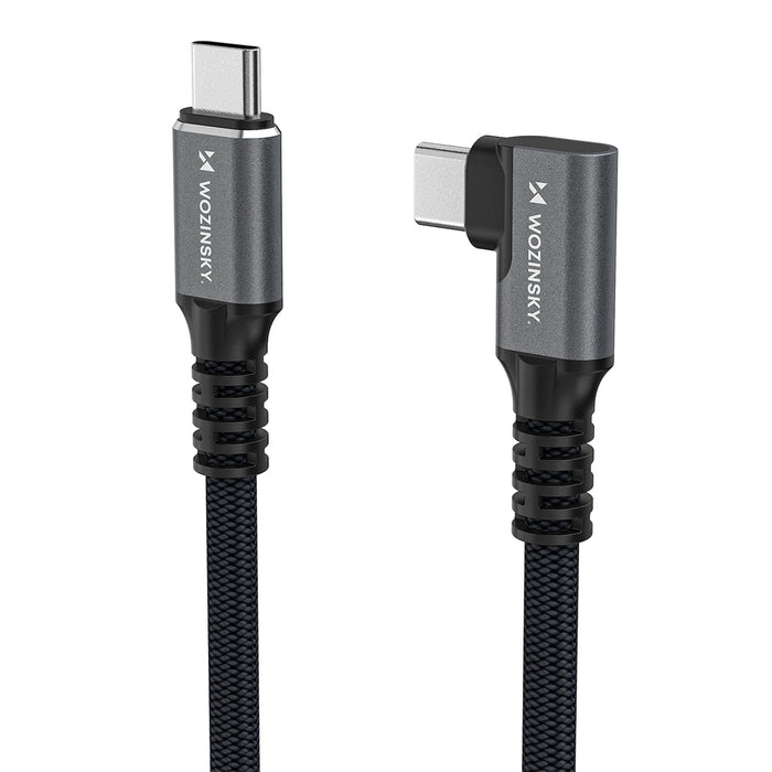 Wozinsky WPS3-UY41S USB-C USB4 40Gb/s 240W 1m 4K Angled Cable - Black