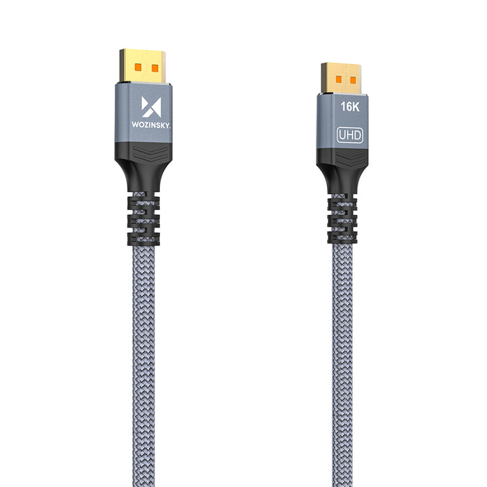 Wozinsky WPS-16AYL1S DisplayPort 2.1 Cable 80 Gb/s 16K@60Hz 8K@120Hz 4K@240Hz HDR HDCP DSC 1m - Black