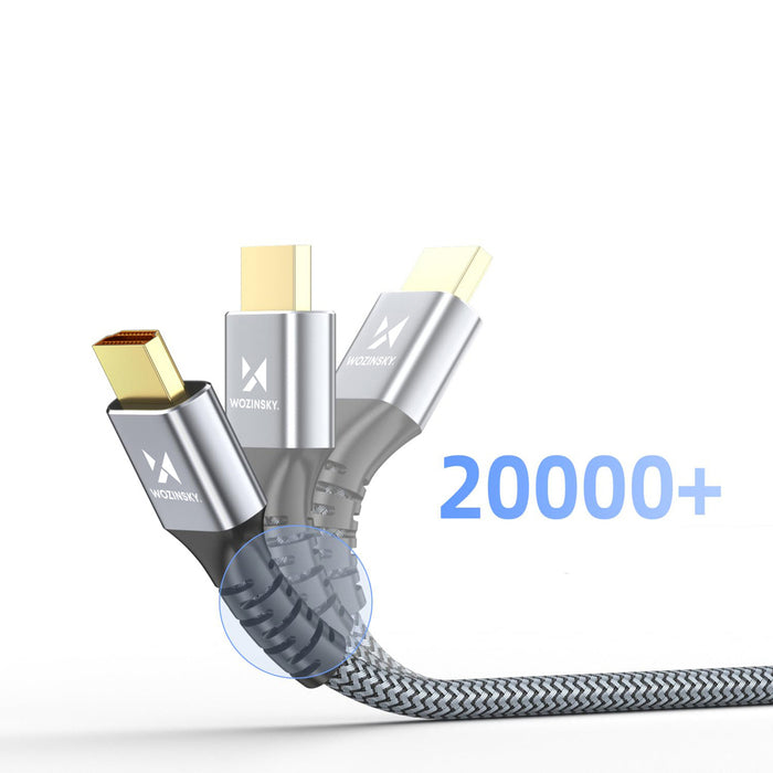 Wozinsky WPS-16AYL1S DisplayPort 2.1 Cable 80Gb/s 16K@60Hz 8K@120Hz 4K@240Hz HDR HDCP DSC 1m - Black