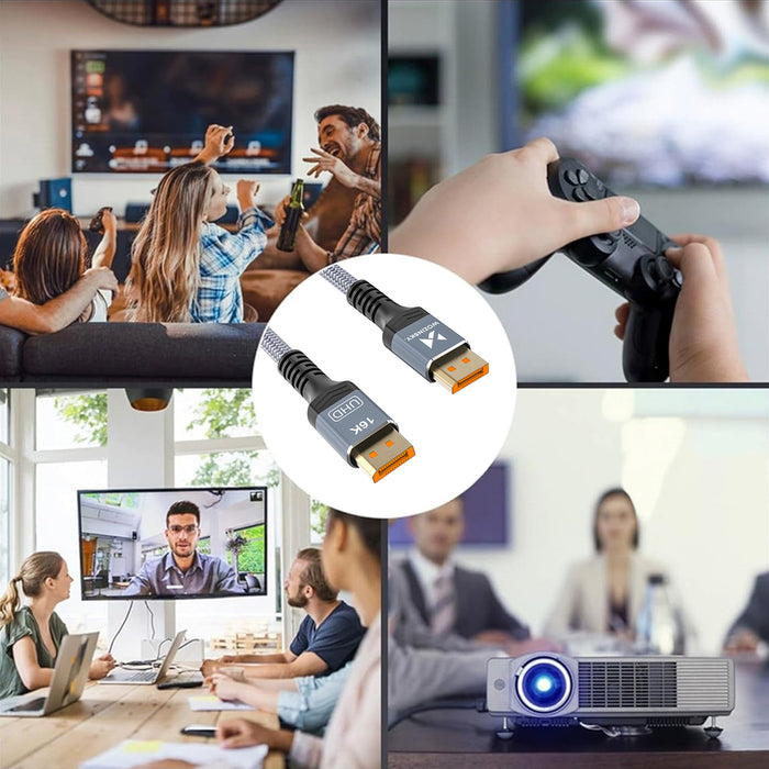 Wozinsky WPS-16AYL2S DisplayPort 2.1 80 Gb/s 16K@60Hz 8K@120Hz 4K@240Hz HDR HDCP DSC cable - black