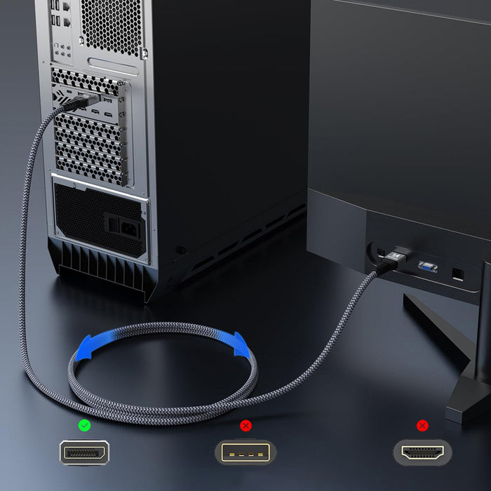 Wozinsky WPS-16AYL2S DisplayPort 2.1 80Gb/s 16K@60Hz 8K@120Hz 4K@240Hz HDR HDCP DSC cable - black