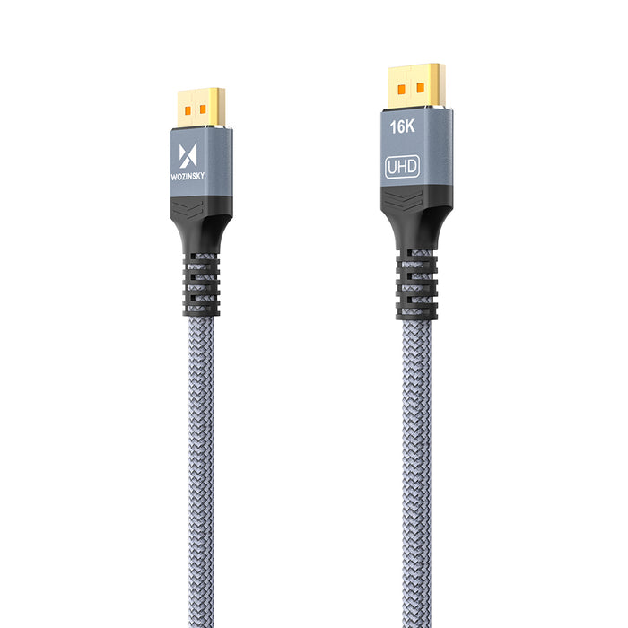 Wozinsky WPS-16AYL2S DisplayPort 2.1 80 Gb/s 16K@60Hz 8K@120Hz 4K@240Hz HDR HDCP DSC cable - black