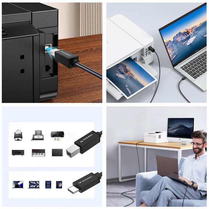 Wozinsky WKDDY2S USB-B - USB-C Cable 2m - Black