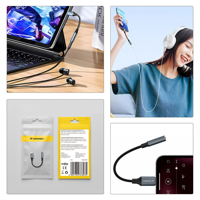 Wozinsky WALJ-01 Lightning adapter - 3.5mm mini jack - black