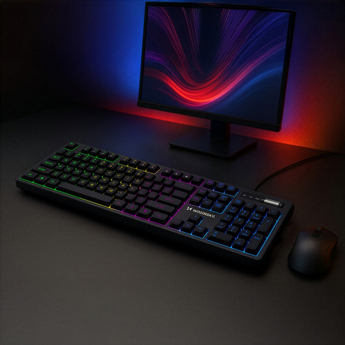 Wozinsky WKG-200 RGB Membrane Gaming Keyboard with Scroll Wheel - Black