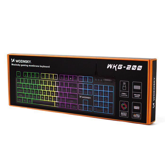 Wozinsky WKG-200 RGB Membrane Gaming Keyboard with Scroll Wheel - Black