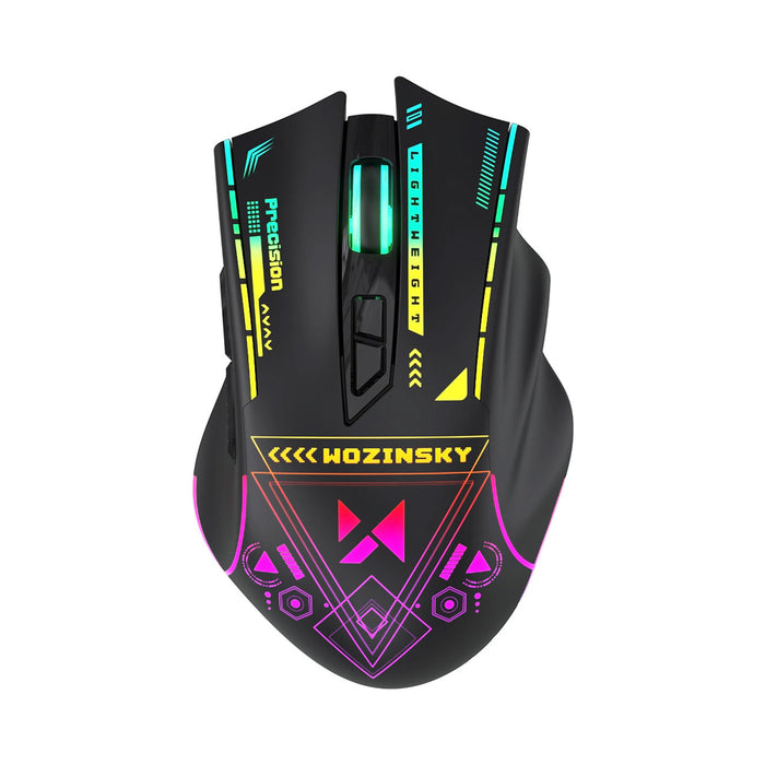 Wozinsky WMGB-3200 Wireless Optical Gaming Mouse with Built-in Rechargeable Battery 3200 DPI with RGB Lighting - Black
