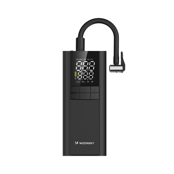 Wozinsky WPEP-8000 compressor, electric pump, 8000mAh power bank, flashlight - black