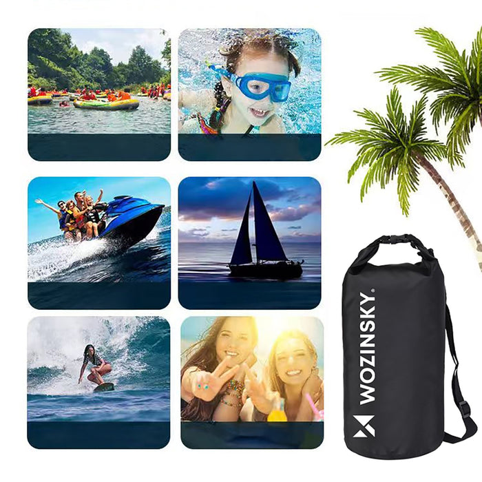 Wozinsky WWK-10 waterproof bag for sup kayak 10l - black