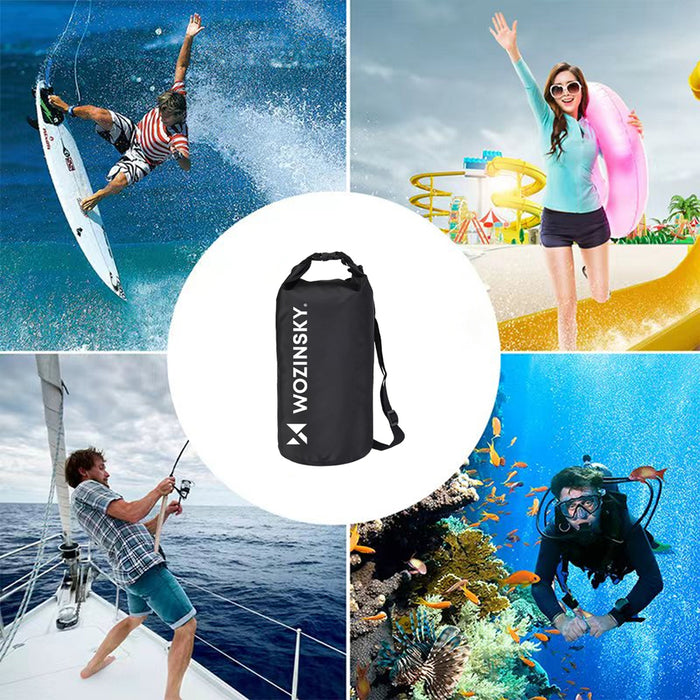 Wozinsky WWK-20 waterproof bag for sup kayak 20l - black